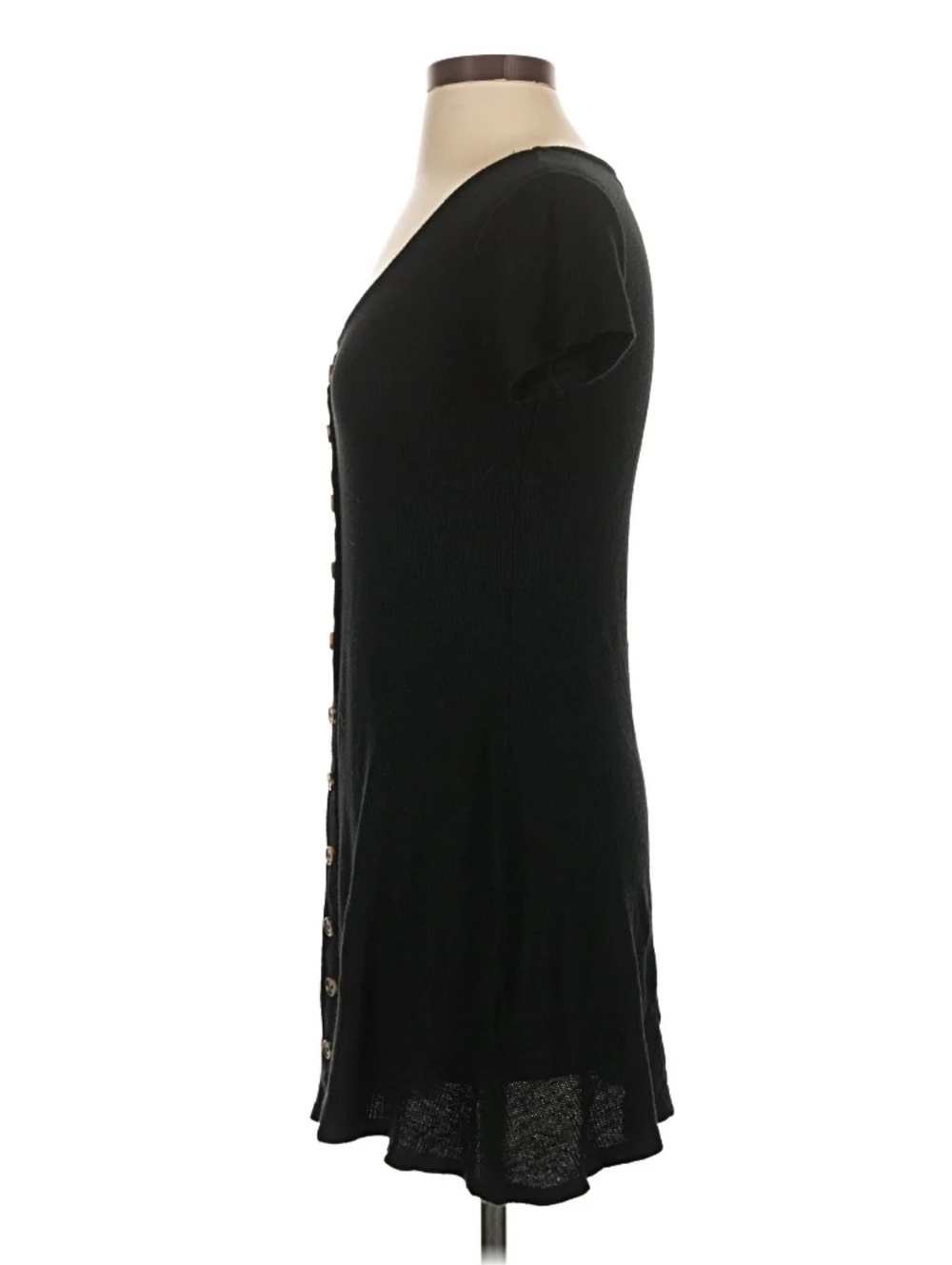 SO Juniors Small Black Button Front Short Sleeve Scoop Dress - Picture 11 of 11